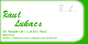 raul lukacs business card